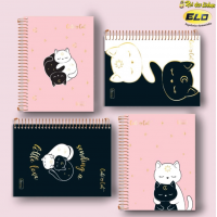 Notebook "Cadersil College" on a spiral with a cute cat, 80 sheets